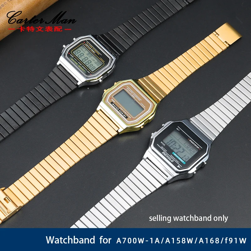 Ремешок из нержавеющей стали 18 мм для часов Casio, маленькие золотые часы, Φ A168/159, браслет с твердым сердечником
Ремешок из нержавеющей стали 18 мм для часов Casio, маленькие золотые часы, Φ A168/159, браслет с твердым сердечником