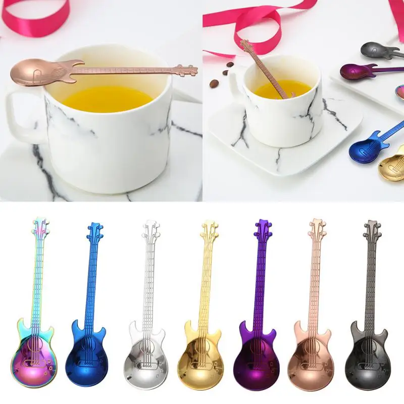 Stainless Steel Guitar Shaped Love Coffee Spoon Teaspoon Children Spoon New Beautiful 7 Colors Coffee Tea Use Kitchen Spoon
Stainless Steel Guitar Shaped Love Coffee Spoon Teaspoon Children Spoon New Beautiful 7 Colors Coffee Tea Use Kitchen Spoon