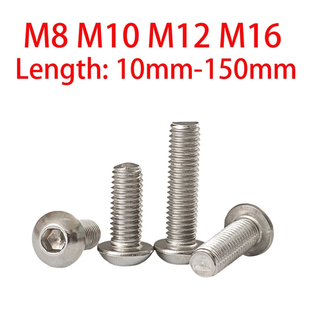 10mm-150mm 304 A2 Stainless Steel Hex Hexagon Socket Round Pan Head Screws Bolts M8 M10 M12 M16 Furniture Button Head Hex Screw
10mm-150mm 304 A2 Stainless Steel Hex Hexagon Socket Round Pan Head Screws Bolts M8 M10 M12 M16 Furniture Button Head Hex Screw
