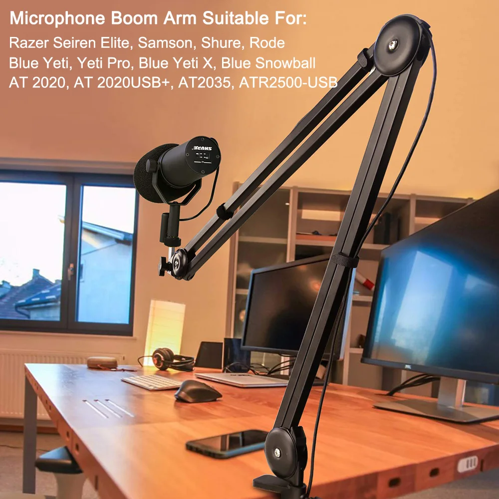 

Microphone Stand Large Boom Arm Suspension Scissor Boom Stands With Table Mounting Clamp For Blue Snowball Blue Yeti Mic Arm