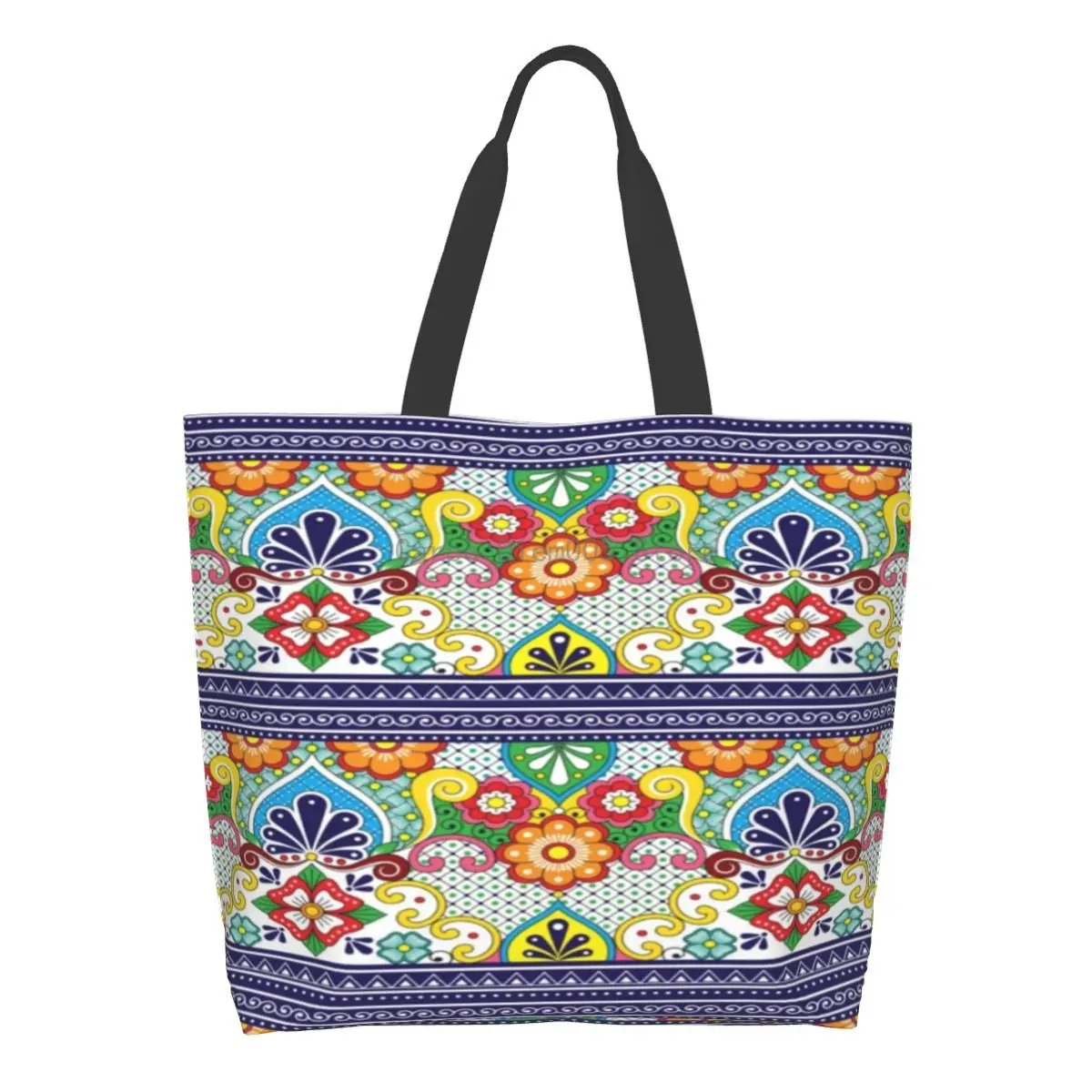 Women Shoulder Bag Mexican Talavera Pattern Large Capacity Shopping Grocery Tote Bag For Ladies
Women Shoulder Bag Mexican Talavera Pattern Large Capacity Shopping Grocery Tote Bag For Ladies