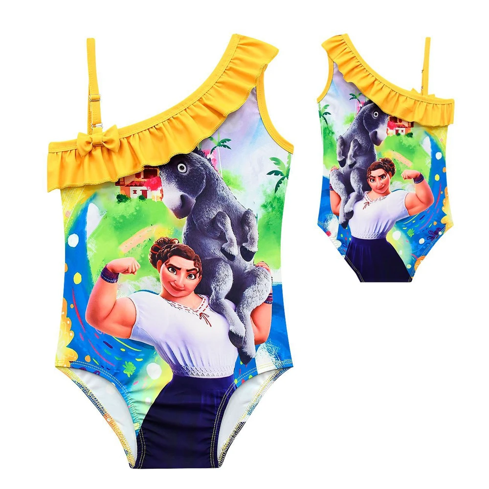 2022 New Disney Encanto Cartoon Print Nylon Girls Oblique Shoulder Sling One Piece Swimsuit High Stretch Wading Sportswear 3-12Y
2022 New Disney Encanto Cartoon Print Nylon Girls Oblique Shoulder Sling One Piece Swimsuit High Stretch Wading Sportswear 3-12Y