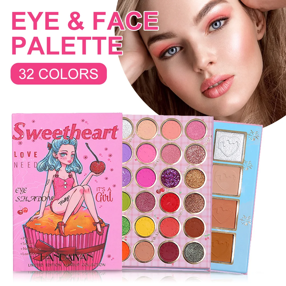 32 Color Makeup Eyeshadow Palette Shimmer Matte Facial Korean Make Up Kit Eye Shadow Blush Highlight Palette Cosmetics for Women
32 Color Makeup Eyeshadow Palette Shimmer Matte Facial Korean Make Up Kit Eye Shadow Blush Highlight Palette Cosmetics for Women