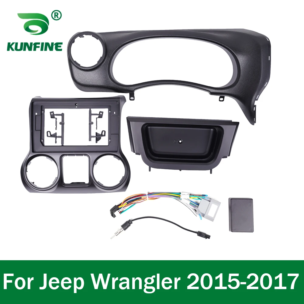 Автомобильная GPS-навигация, стерео для Jeep Wrangler 2015 2016 2017, рамка панели радиоприемника, подходит для 2Din 10,1 дюйма, экран головного устройства приборной панели 
Автомобильная GPS-навигация, стерео для Jeep Wrangler 2015 2016 2017, рамка панели радиоприемника, подходит для 2Din 10,1 дюйма, экран головного устройства приборной панели
