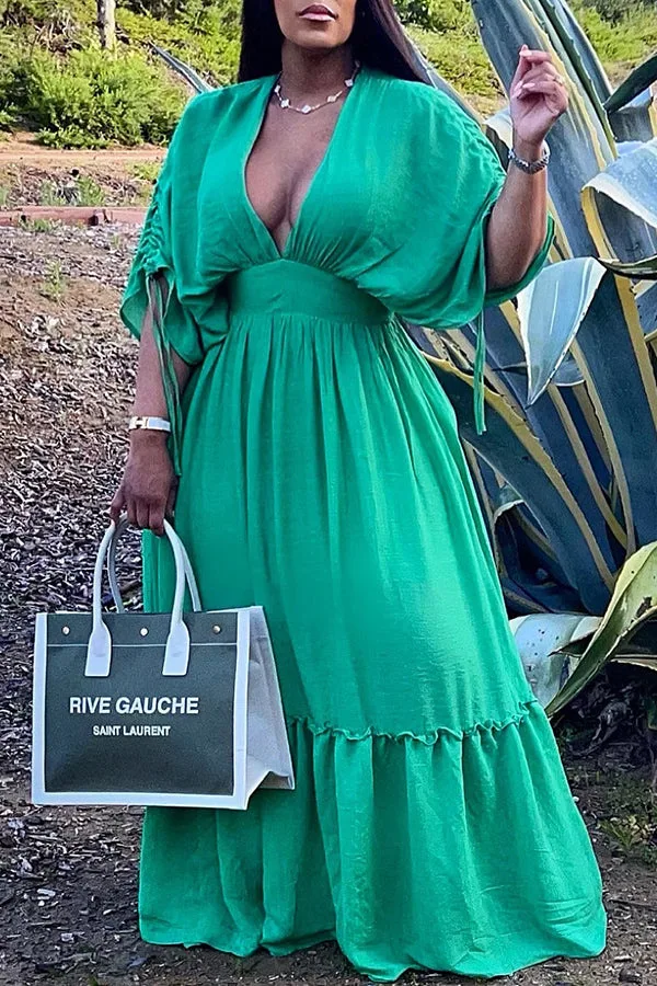 Summer Solid Loose Maxi Dress Women 2022 Deep V Neck Half Sleeve Beach Wear Dresses Women Outfit
Summer Solid Loose Maxi Dress Women 2022 Deep V Neck Half Sleeve Beach Wear Dresses Women Outfit