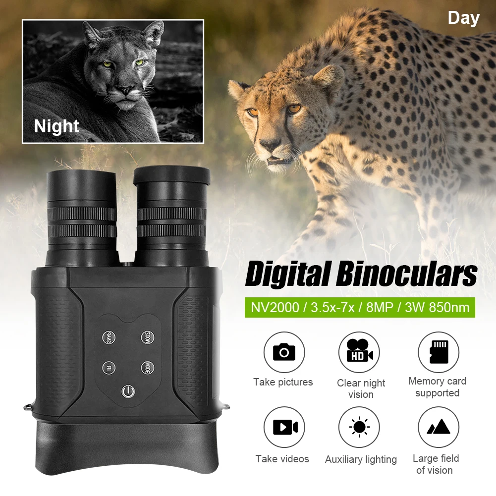 Digital Binoculars Night Vision Goggles 2x Digital Zoom Video Photo Recorder with 4" LCD for Bird Watching Wildlife Observation
Digital Binoculars Night Vision Goggles 2x Digital Zoom Video Photo Recorder with 4" LCD for Bird Watching Wildlife Observation