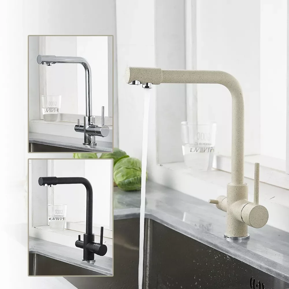 Kitchen Filtered Faucet Balck with Dot Brass Purifier Faucet Dual Sprayer Drinking Water Tap Vessel Sink Mixer Tap Torneira
Kitchen Filtered Faucet Balck with Dot Brass Purifier Faucet Dual Sprayer Drinking Water Tap Vessel Sink Mixer Tap Torneira
