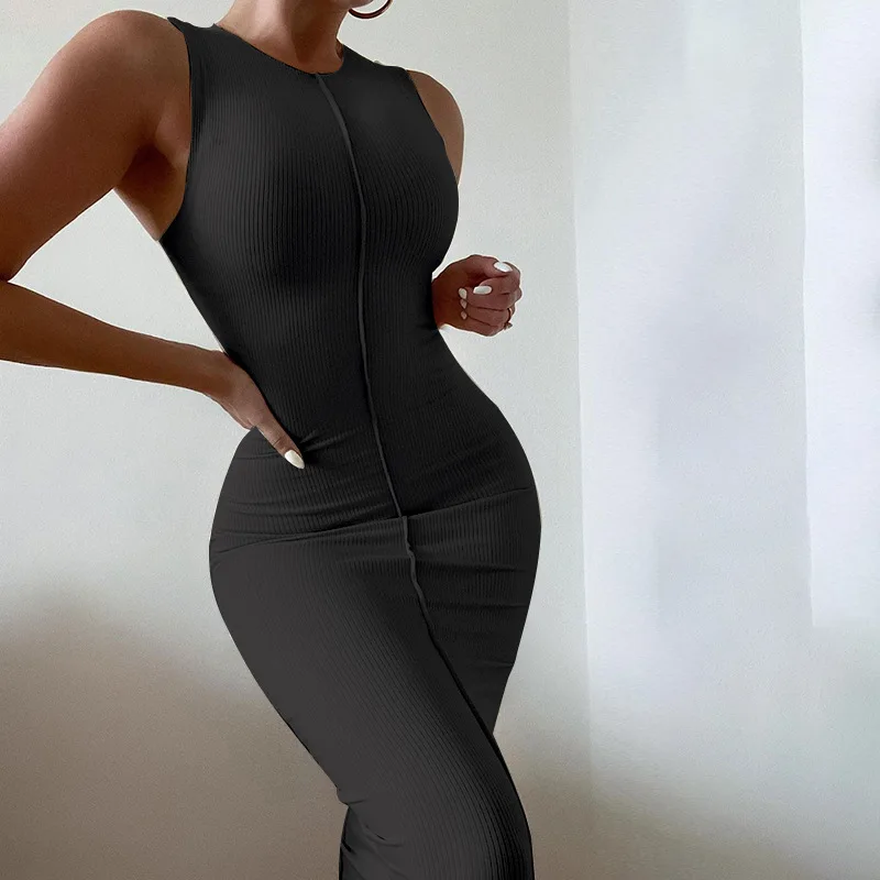 Black Dress Woman Sleeveless Bodycon Dress 2022 Summer New Solid Color Slim Bag Hip Skirts O Neck Vest Elegant Dresses for Women
Black Dress Woman Sleeveless Bodycon Dress 2022 Summer New Solid Color Slim Bag Hip Skirts O Neck Vest Elegant Dresses for Women