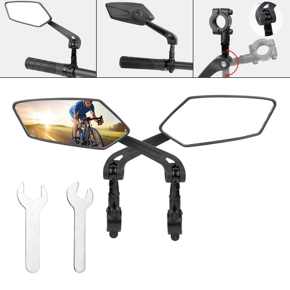 1 Pair Bicycle Motorcycle Rear View Mirror Adjustable Angles Handlebar Reflector Bike Left Right Mirrors for Electrical Bike
1 Pair Bicycle Motorcycle Rear View Mirror Adjustable Angles Handlebar Reflector Bike Left Right Mirrors for Electrical Bike