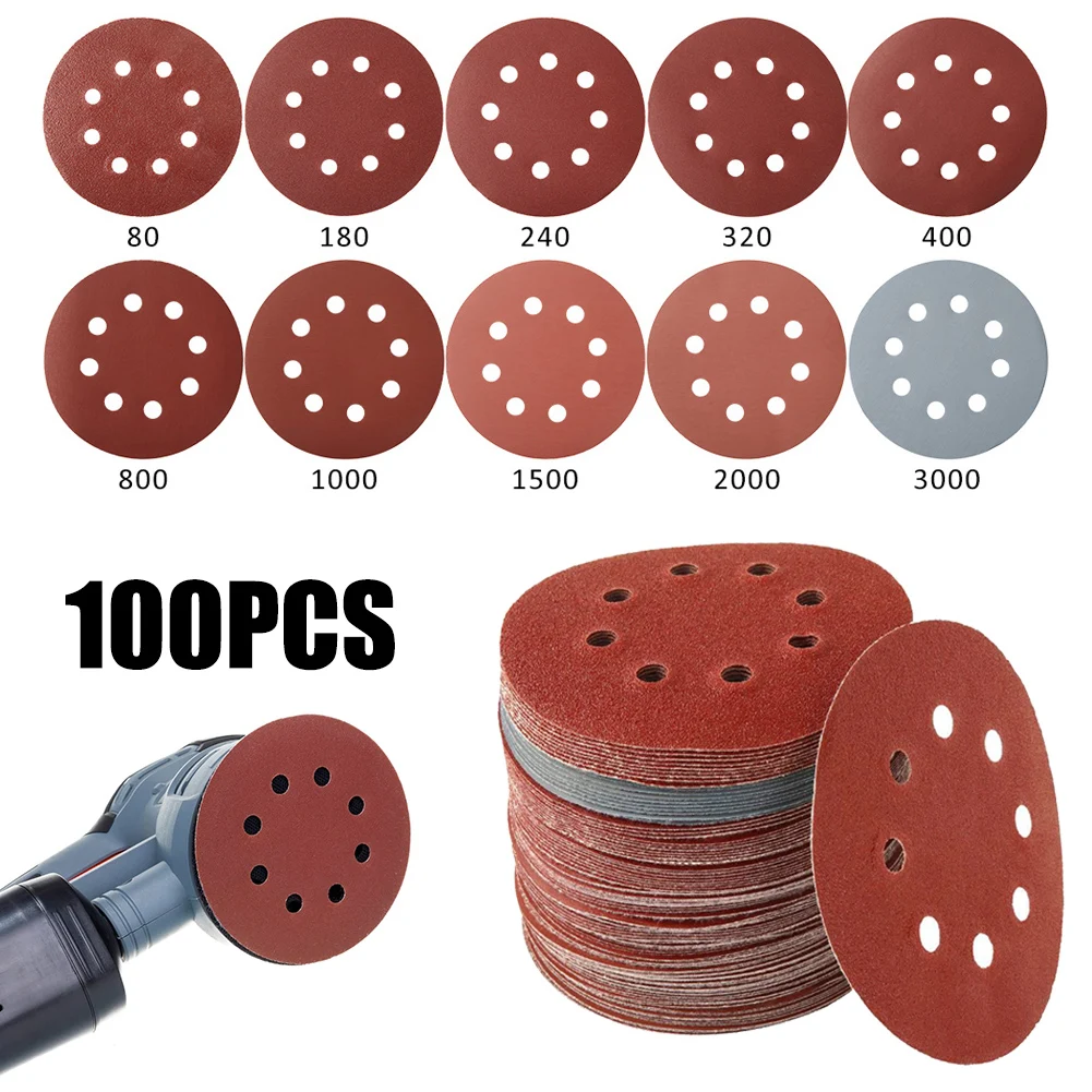 Hardware Tools 100Pcs 125mm Sanding Discs 8 Hole Hook Loop Sandpaper Sanding Paper Sanding Disc Abrasive Polishing Accessories
Hardware Tools 100Pcs 125mm Sanding Discs 8 Hole Hook Loop Sandpaper Sanding Paper Sanding Disc Abrasive Polishing Accessories