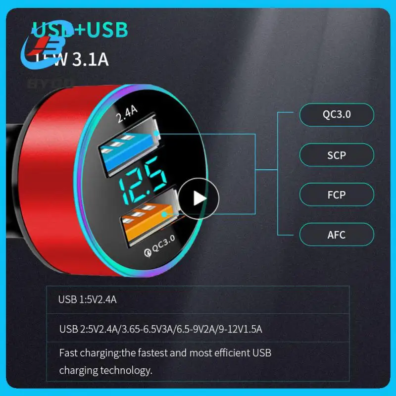 Universal Car Charger Adapter Portable Cigarette Lighter Dual Usb Digital Display Multifunctional Car Charger Car Accessories
Universal Car Charger Adapter Portable Cigarette Lighter Dual Usb Digital Display Multifunctional Car Charger Car Accessories