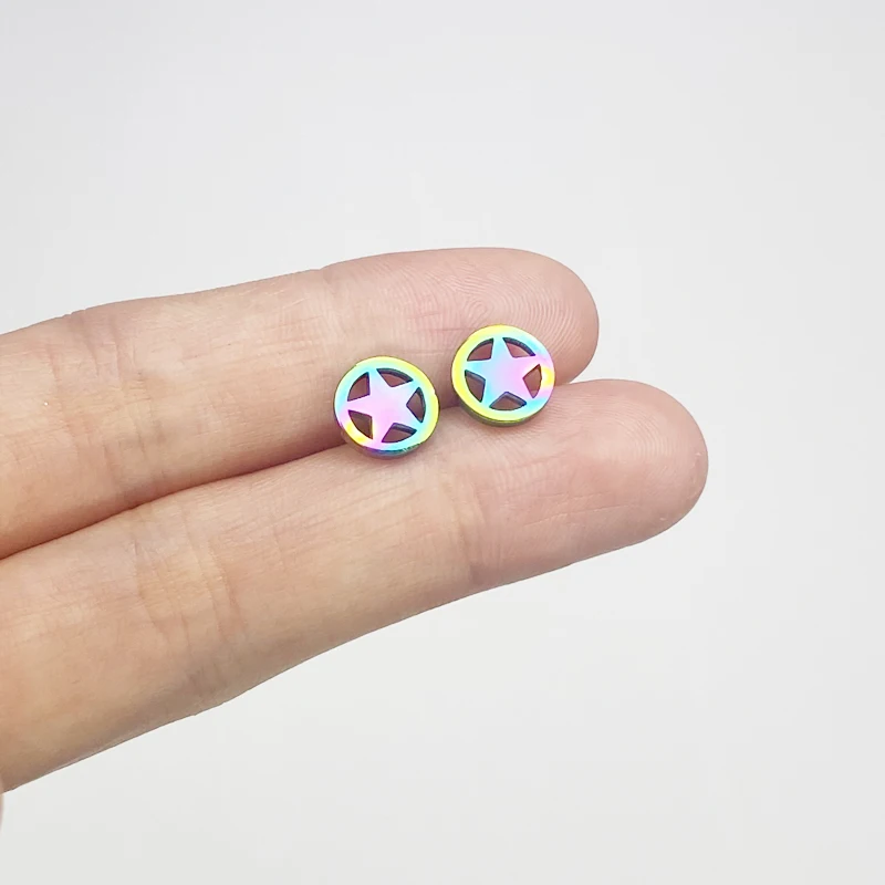 Женские серьги-гвоздики из нержавеющей стали, модные милые яркие серьги из нержавеющей стали с круглыми звездами, корейский стиль, 2023
Женские серьги-гвоздики из нержавеющей стали, модные милые яркие серьги из нержавеющей стали с круглыми звездами, корейский стиль, 2023