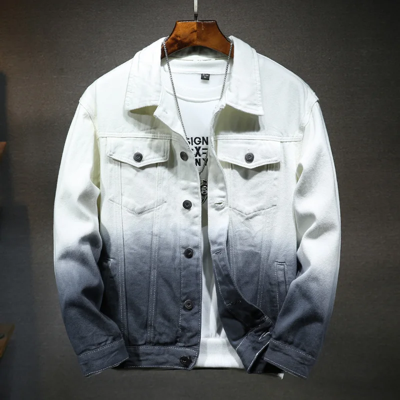 

Новинка 2022, Европейская и американская весенне-осенняя мужская джинсовая куртка Wish, потертая мужская куртка с дырками, мужская одежда