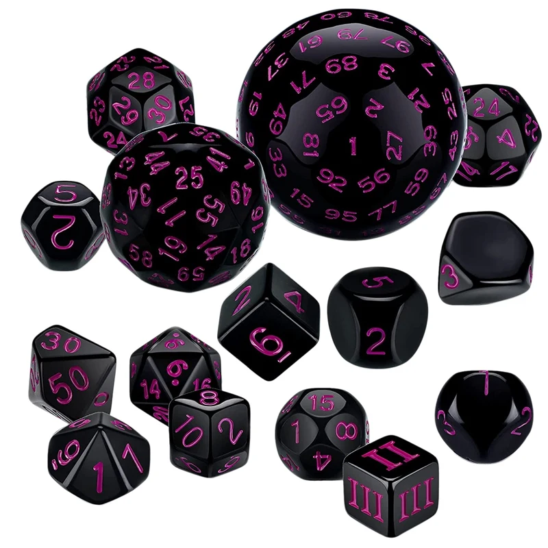 15Pieces Complete Polyhedral DND Dice Set D3-D100 Spherical RPG Dice Set For Role Playing Table Games Supplies
15Pieces Complete Polyhedral DND Dice Set D3-D100 Spherical RPG Dice Set For Role Playing Table Games Supplies