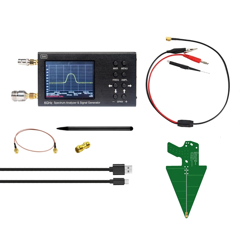 Upgraded SA6 6Ghz Spectrum Analyzer+HT6 Antenna Kit Upgraded HT6 Antenna SA6 Signal Genertor
Upgraded SA6 6Ghz Spectrum Analyzer+HT6 Antenna Kit Upgraded HT6 Antenna SA6 Signal Genertor