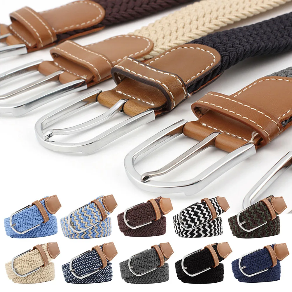 New High Quality Fashion Belt Canvas Braided Belts for Women Men Pin Buckle Woven Stretch Waist Strap for Jeans cinturon mujer
New High Quality Fashion Belt Canvas Braided Belts for Women Men Pin Buckle Woven Stretch Waist Strap for Jeans cinturon mujer