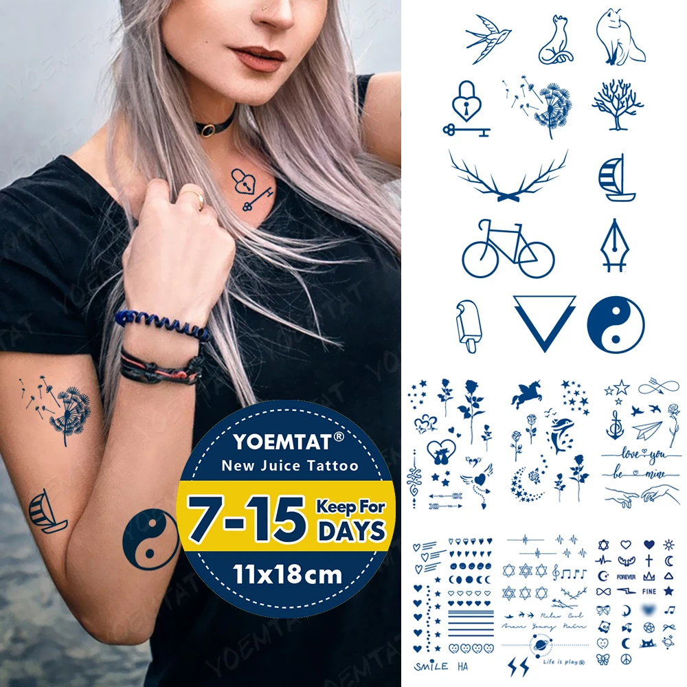 Semi-Permanent Waterproof Temporary Tattoo Sticker Fox Bike Dandelion Ink Line Lasting Herbal Tattoos Women Men Body Art Tatto 
Semi-Permanent Waterproof Temporary Tattoo Sticker Fox Bike Dandelion Ink Line Lasting Herbal Tattoos Women Men Body Art Tatto