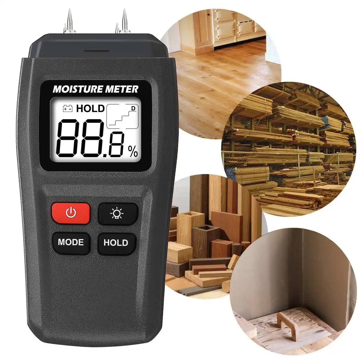 Digital Wood Moisture Meter 0~99.9% Timber Hygrometer Timber Damp Detector Tree Density Wood Humidity Tester Wall Hygrometer
Digital Wood Moisture Meter 0~99.9% Timber Hygrometer Timber Damp Detector Tree Density Wood Humidity Tester Wall Hygrometer