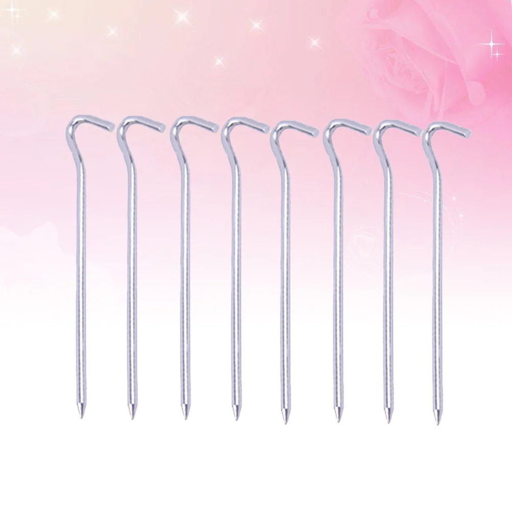 8PC Tent Accessories Mark Stakes Question Shape Aluminum Alloy Pegs with Hook for Ground Tent Camping Fixed (Sliver) 
8PC Tent Accessories Mark Stakes Question Shape Aluminum Alloy Pegs with Hook for Ground Tent Camping Fixed (Sliver)