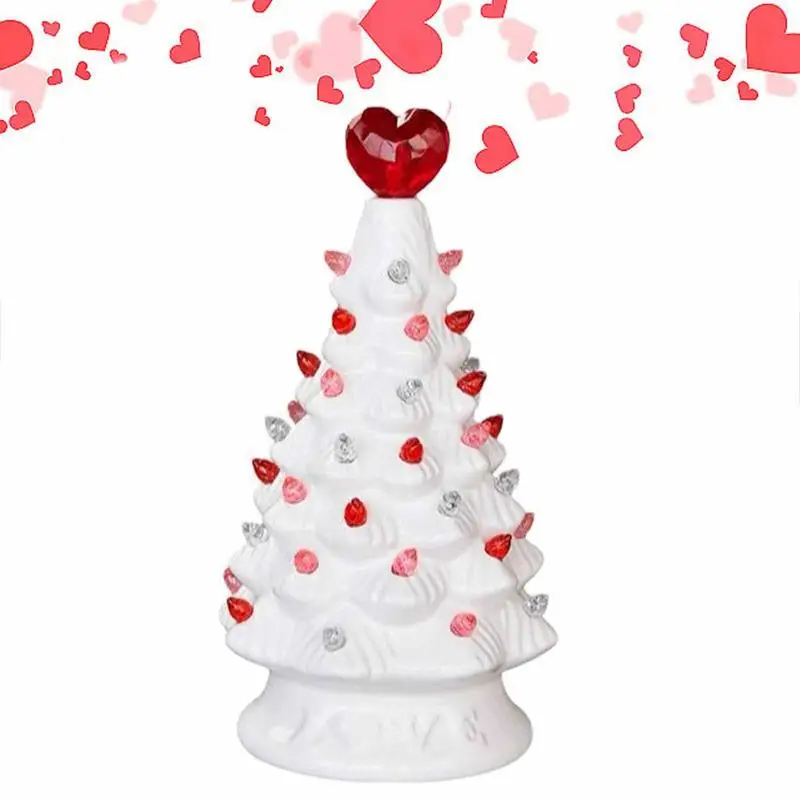 Ceramic Tabletop Tree Valentine White Tree With LED Lights Ceramic Tree With Heart Treetop Valentine's Day Theme
Ceramic Tabletop Tree Valentine White Tree With LED Lights Ceramic Tree With Heart Treetop Valentine's Day Theme