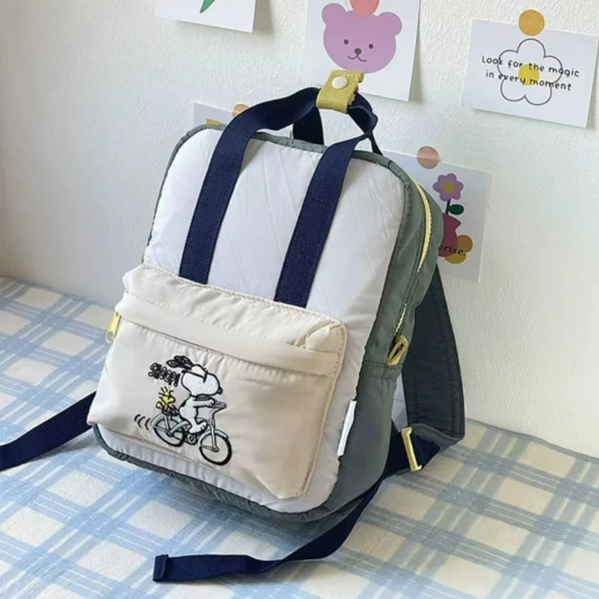 Рюкзак Snoopy в стиле аниме школьный ранец для хранения вместительный милый детский