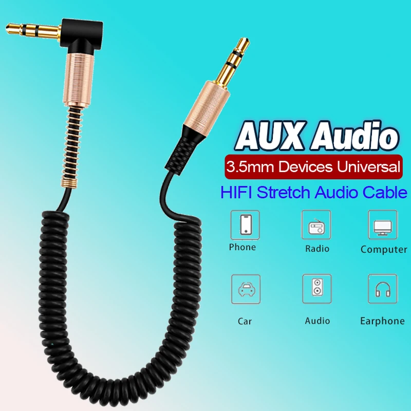 Elbow Spring 3.5mm AUX Audio Jack Speaker Cable For JBL Headphones Phones Extender Cord Car Speaker AUX Audio MP3 MP4 Cable
Elbow Spring 3.5mm AUX Audio Jack Speaker Cable For JBL Headphones Phones Extender Cord Car Speaker AUX Audio MP3 MP4 Cable