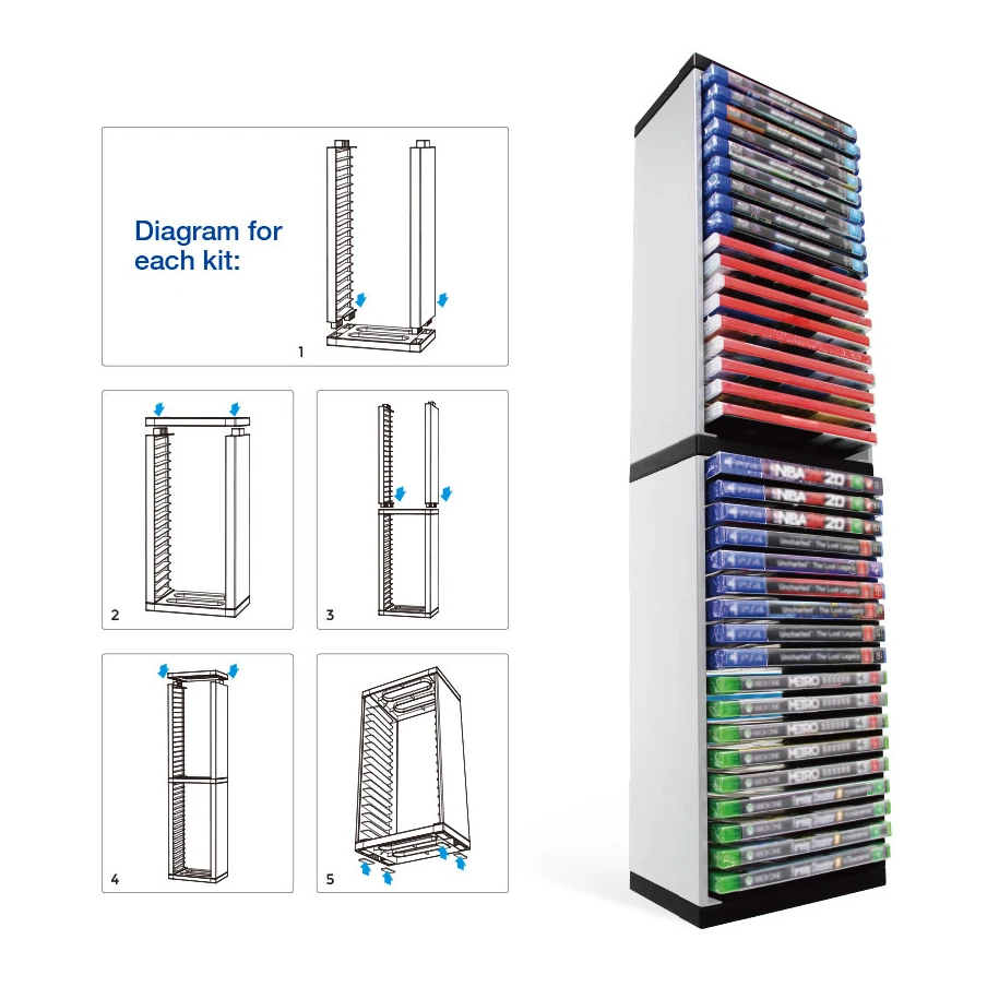 Ps5 Game CD Rack Disc Rack Storage Rack Xboxone Switch Host Disc Double-layer Storage Box Bracket
Ps5 Game CD Rack Disc Rack Storage Rack Xboxone Switch Host Disc Double-layer Storage Box Bracket