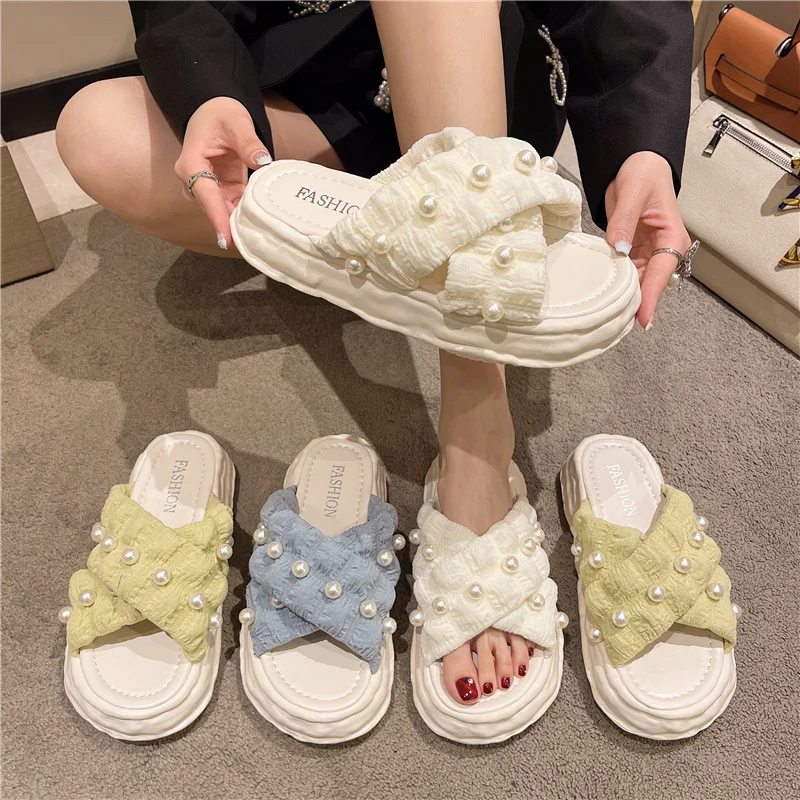 Shoes String Bead Womens Slippers Outdoor Luxury Slides Pantofle Med Designer Flat 2022 Soft Fashion Basic PU Shoes Woman 2022 S
Shoes String Bead Womens Slippers Outdoor Luxury Slides Pantofle Med Designer Flat 2022 Soft Fashion Basic PU Shoes Woman 2022 S