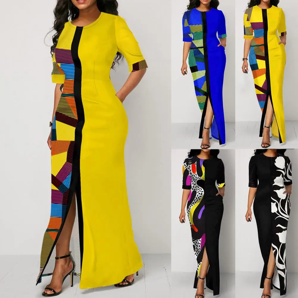 Women's Retro Boho Print Patchwork Sexy Slit Bodycon Elegant Party Long Dress Short Sleeve Maxi Dresses Vestidos Female Clothing
Women's Retro Boho Print Patchwork Sexy Slit Bodycon Elegant Party Long Dress Short Sleeve Maxi Dresses Vestidos Female Clothing