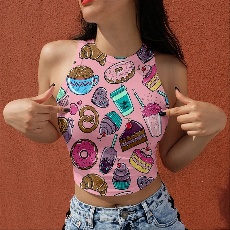 Summer Women Top Sexy Midriff-baring Vest Sling Crop Sleeveless Casual Clothes Print Comfortable Simple Style
Summer Women Top Sexy Midriff-baring Vest Sling Crop Sleeveless Casual Clothes Print Comfortable Simple Style