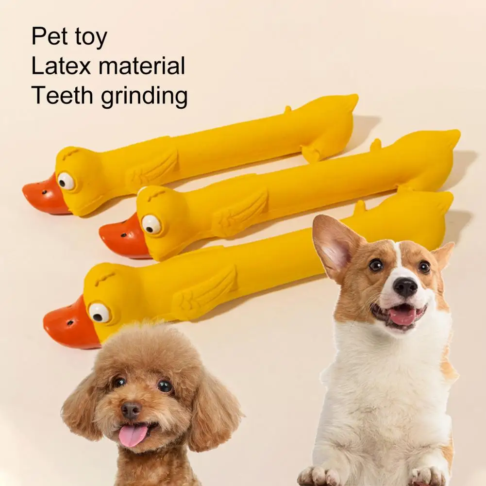 

Chew Toy Durable Squeak Dog Toy Cute Yellow Duck Design for Teeth Boredom Relief Dental Health Rubber Chew Toy Dental Health Dog