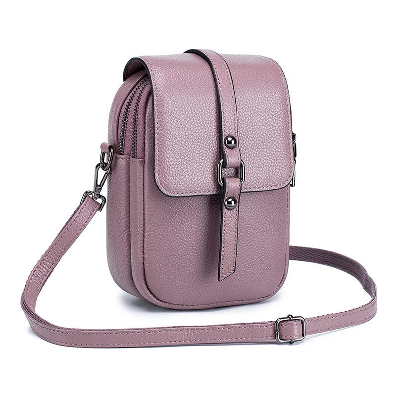 

Crossbody Phone Bag For Women Real Leather Small Cellphone Shoulder Purses Fashion Multi Compartment Designer Messenger Wallet