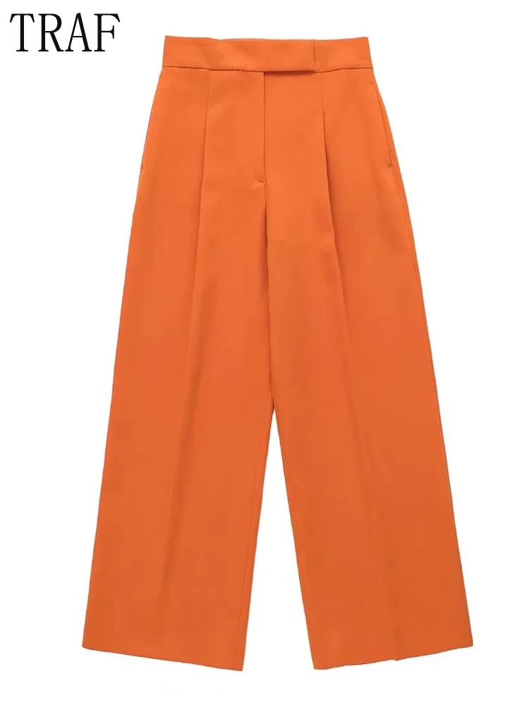 TRAF Zar 2022 Orange Wide Pants Women High Waist Oversize Pants Woman Casual Wide Leg Trousers Spring Streetwear Baggy Pants
TRAF Zar 2022 Orange Wide Pants Women High Waist Oversize Pants Woman Casual Wide Leg Trousers Spring Streetwear Baggy Pants