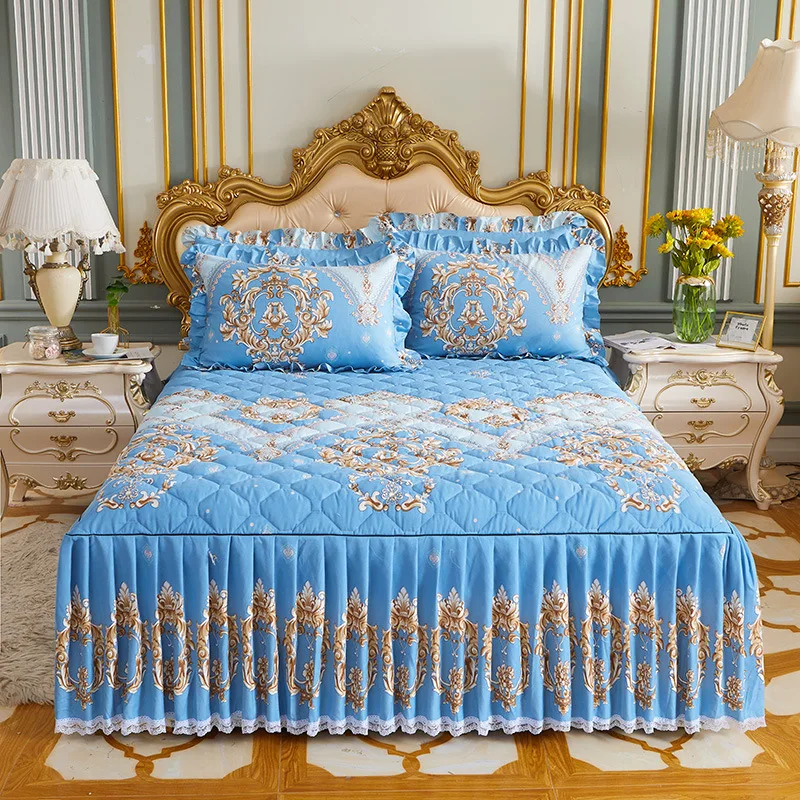 3 Pcs Bed Sheet Set Princess Cotton Bed Skirt Bedspread Home Thickened Frosted Lotus Leaf Queen Size Bed Sheets Set for Bed
3 Pcs Bed Sheet Set Princess Cotton Bed Skirt Bedspread Home Thickened Frosted Lotus Leaf Queen Size Bed Sheets Set for Bed