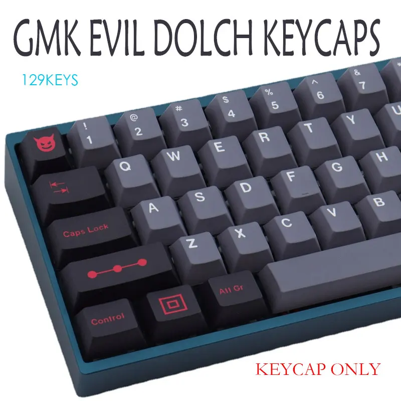 

PBT Keycaps GMK Evil Dolch Keycaps Cherry Profile 129 Keys DYE-SUB Keycap For MX Switch Mechanical Gaming Keyboard