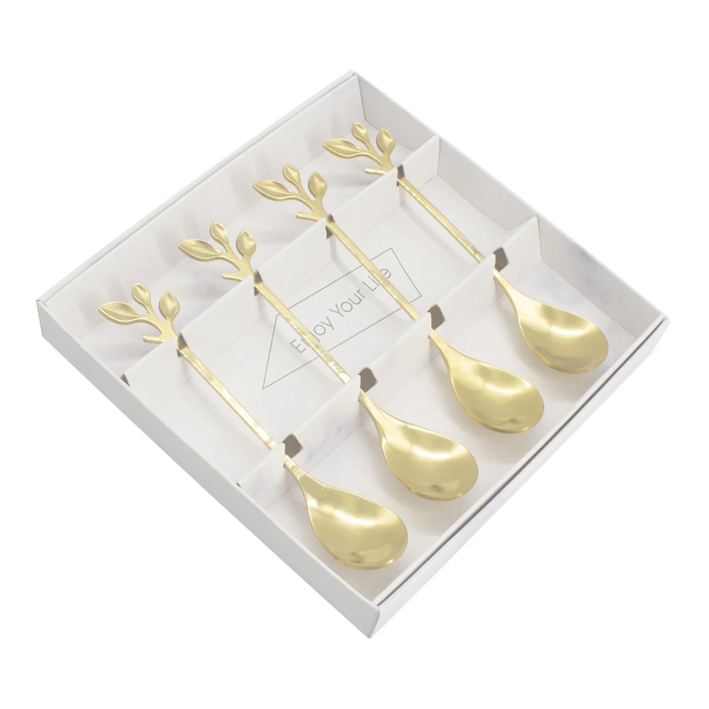 4PCS Stainless Steel Gold Knife Coffee Spoons Set Creative Vintage Branch Leaves Shape Gift Box Dinnerware Kitchen Accessories
4PCS Stainless Steel Gold Knife Coffee Spoons Set Creative Vintage Branch Leaves Shape Gift Box Dinnerware Kitchen Accessories