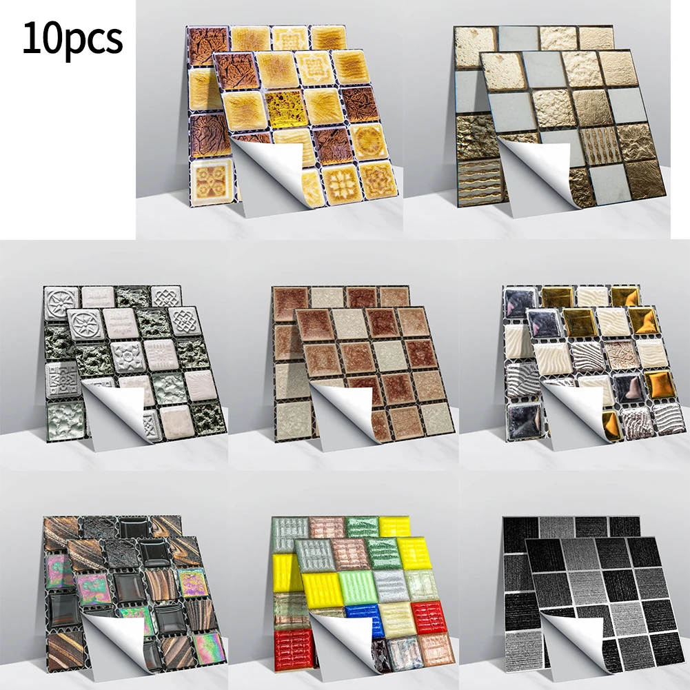 10PCS Self-Adhesive Wall Sticker 3D PVC Sticker Kitchen Wall Tiles Bathroom Mosaic Sticker Peel & Stick Waterproof Wall-Paper
10PCS Self-Adhesive Wall Sticker 3D PVC Sticker Kitchen Wall Tiles Bathroom Mosaic Sticker Peel & Stick Waterproof Wall-Paper