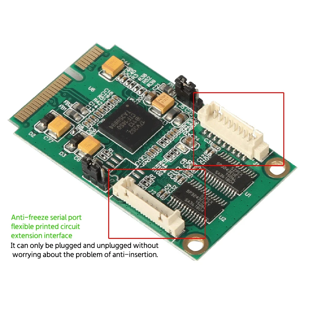 

Mini PCIe на Rs232, 2 порта Db9 Com, полуразмерный последовательный порт Mini PCI Express, карта промышленного контроллера EXAR 17V352