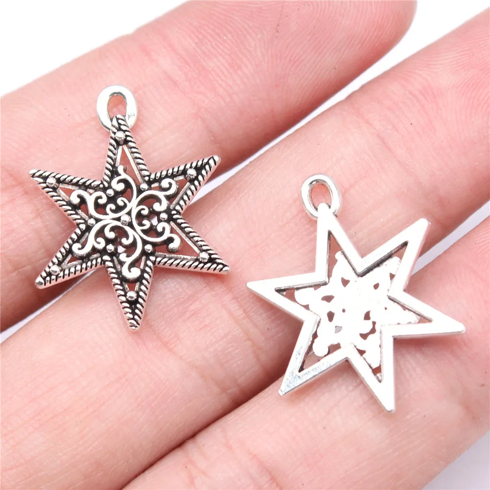 10Pcs 25x19mm Antique Silver Color Hexagram Charms Pendants for Jewelry Making DIY Jewelry Findings Handmade Craft Accessories
10Pcs 25x19mm Antique Silver Color Hexagram Charms Pendants for Jewelry Making DIY Jewelry Findings Handmade Craft Accessories
