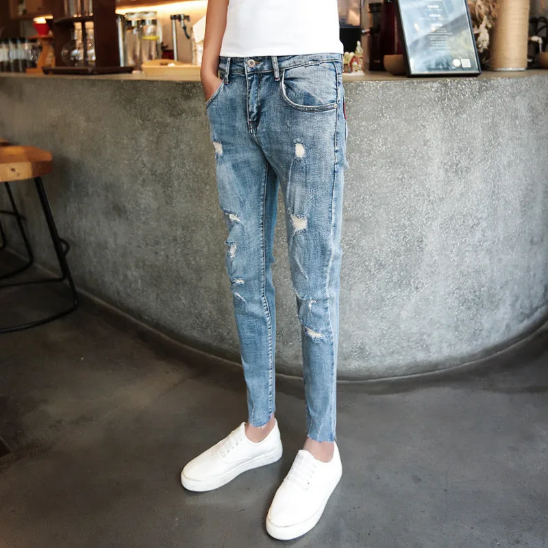 Wholesale 2022 Fashion Skinny Stretch Broken Ripped Hole Ankle Length Denim Jeans Cowboys Man Spirit Guy Social People Pants
Wholesale 2022 Fashion Skinny Stretch Broken Ripped Hole Ankle Length Denim Jeans Cowboys Man Spirit Guy Social People Pants