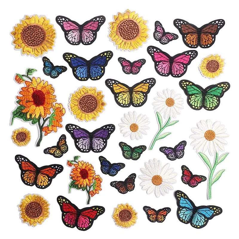 Embroidered Flowers Iron On Patches For Clothing,33PCS Sew On Sunflower Butterfly Applique For Clothes Dress Hat Jeans
Embroidered Flowers Iron On Patches For Clothing,33PCS Sew On Sunflower Butterfly Applique For Clothes Dress Hat Jeans