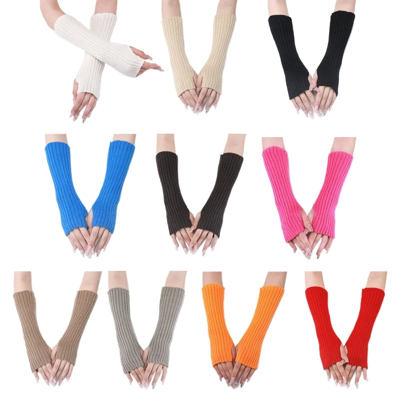 449B Exquisite Knitted Arm Cover 30cm Fingerless Gloves Solid Color Half Finger Arm Sleeves for Women Girls Friends
449B Exquisite Knitted Arm Cover 30cm Fingerless Gloves Solid Color Half Finger Arm Sleeves for Women Girls Friends