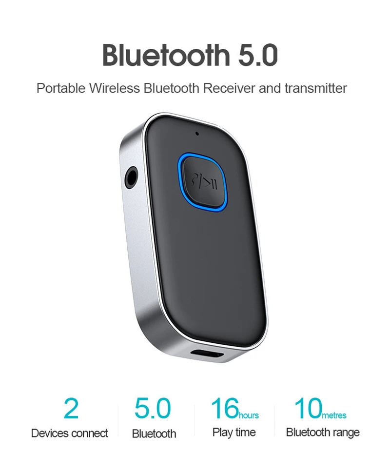 Bluetooth 5.0 Receiver Car Audio AUX Adapter Music Converter 2 in 1 Transmitter Receiver Headphone/Hands-Free Call
Bluetooth 5.0 Receiver Car Audio AUX Adapter Music Converter 2 in 1 Transmitter Receiver Headphone/Hands-Free Call