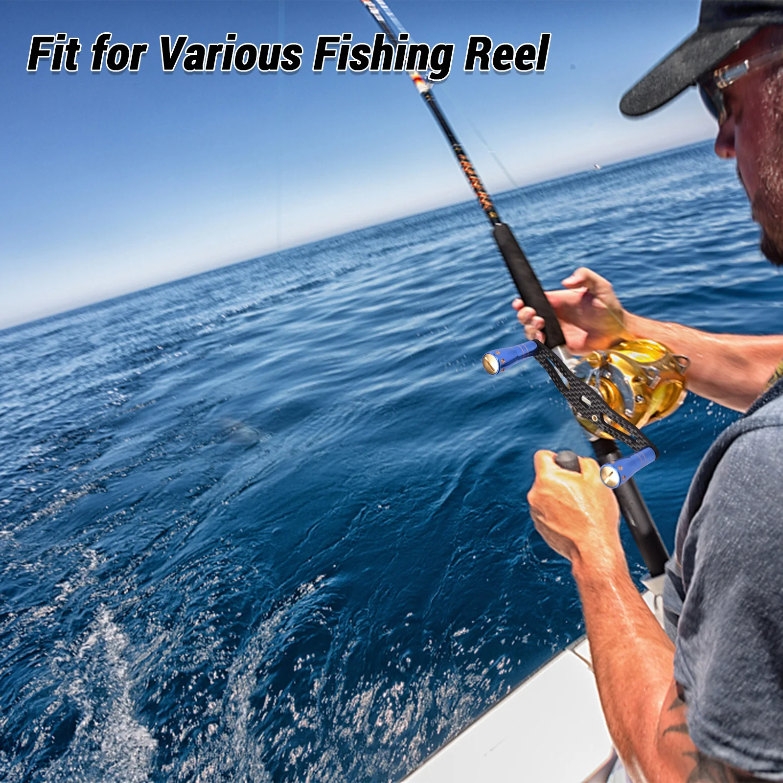

LIXADA Carbon Fishing Reel Handle Baitcasting Trolling Reel Rocker Fishing Reel Crank Fishing Supplies Fishing Tools