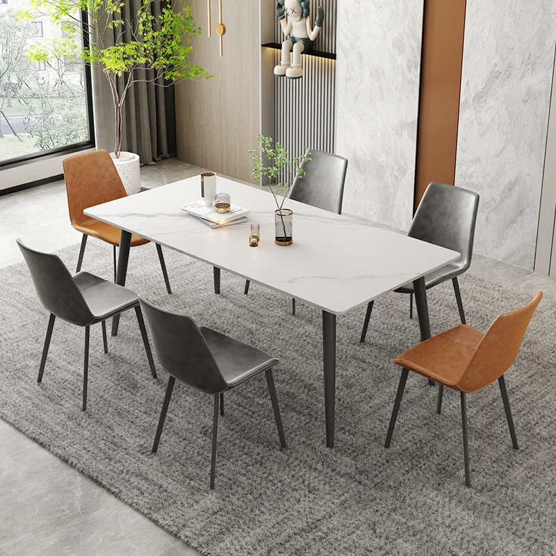Italian rock plate dining table postmodern simple marble Nordic net red dining table and chair combination
Italian rock plate dining table postmodern simple marble Nordic net red dining table and chair combination