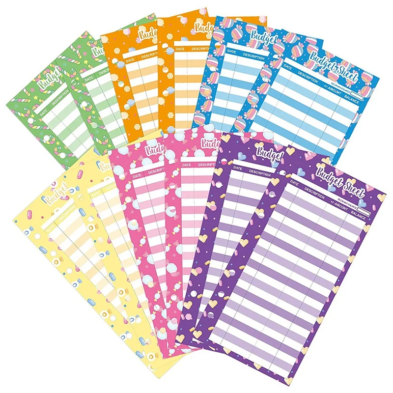 60Pcs Budget Sheets Expense Tracker Paper Refill Inserts With Holes For A6 Binder Cash Envelope,Cartoon Candy Pattern
60Pcs Budget Sheets Expense Tracker Paper Refill Inserts With Holes For A6 Binder Cash Envelope,Cartoon Candy Pattern