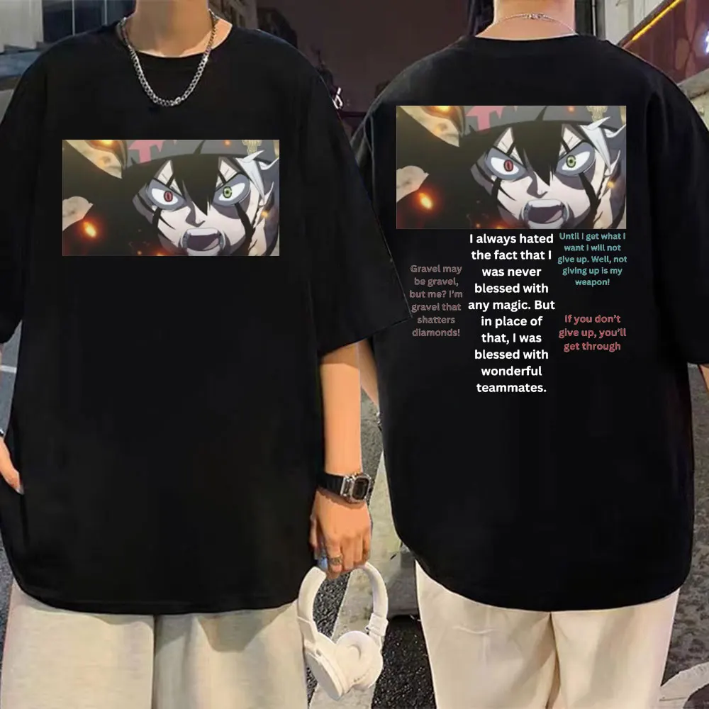 Japan Anime Black Clover Print T Shirt Yami Sukehiro Graphic Short Sleeve T Shirts Men Women Fashion Vintage T-shirts Streetwear
Japan Anime Black Clover Print T Shirt Yami Sukehiro Graphic Short Sleeve T Shirts Men Women Fashion Vintage T-shirts Streetwear
