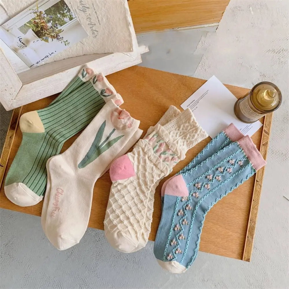 Breathable Warm Ruffle Frilly Cute Trendy Flower Cotton Hosiery Women Tulip Socks Korean Style Socks Middle Tube
Breathable Warm Ruffle Frilly Cute Trendy Flower Cotton Hosiery Women Tulip Socks Korean Style Socks Middle Tube