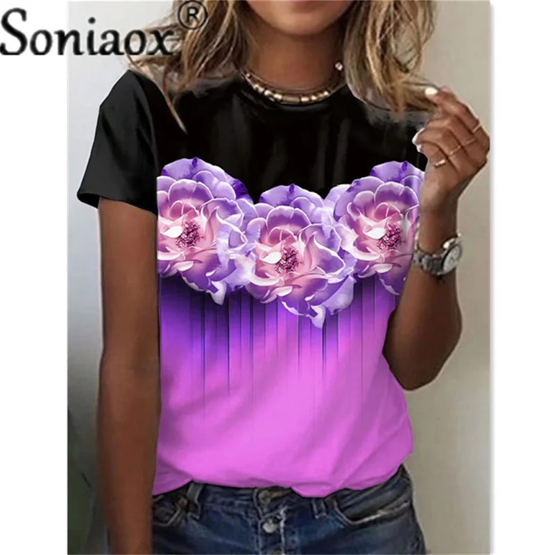 2022 Summer Women 3D Floral Digital Print T-Shirt Ladies Fashion Loose O Neck Oversized T Shirt Outdoor Casual Street Style Tops
2022 Summer Women 3D Floral Digital Print T-Shirt Ladies Fashion Loose O Neck Oversized T Shirt Outdoor Casual Street Style Tops