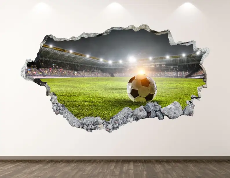 Soccer Wall Decal - Stadium 3D Smashed Wall Art Sticker Kids Decor Vinyl Home Poster Custom Gift KD19
Soccer Wall Decal - Stadium 3D Smashed Wall Art Sticker Kids Decor Vinyl Home Poster Custom Gift KD19